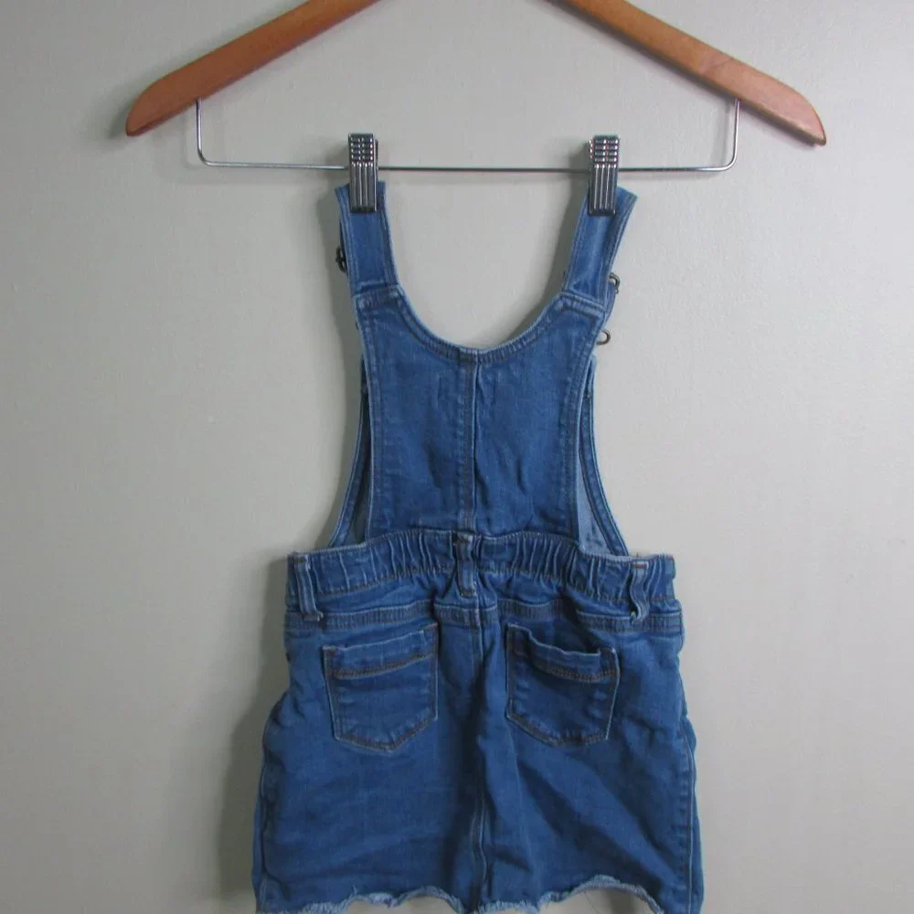 Old Navy Overall Dress Girls 4T Blue Denim Raw Hem